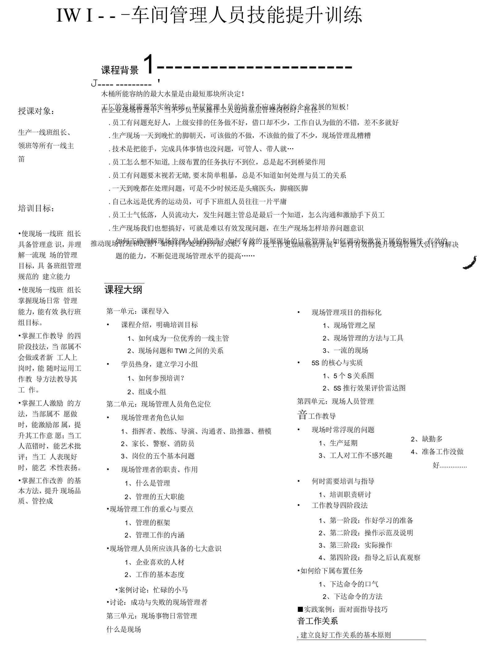 《TWI—车间管理人员技能提升训练》