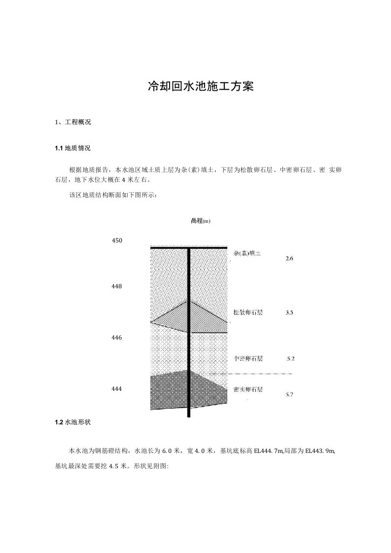 冷却回水池施工方案