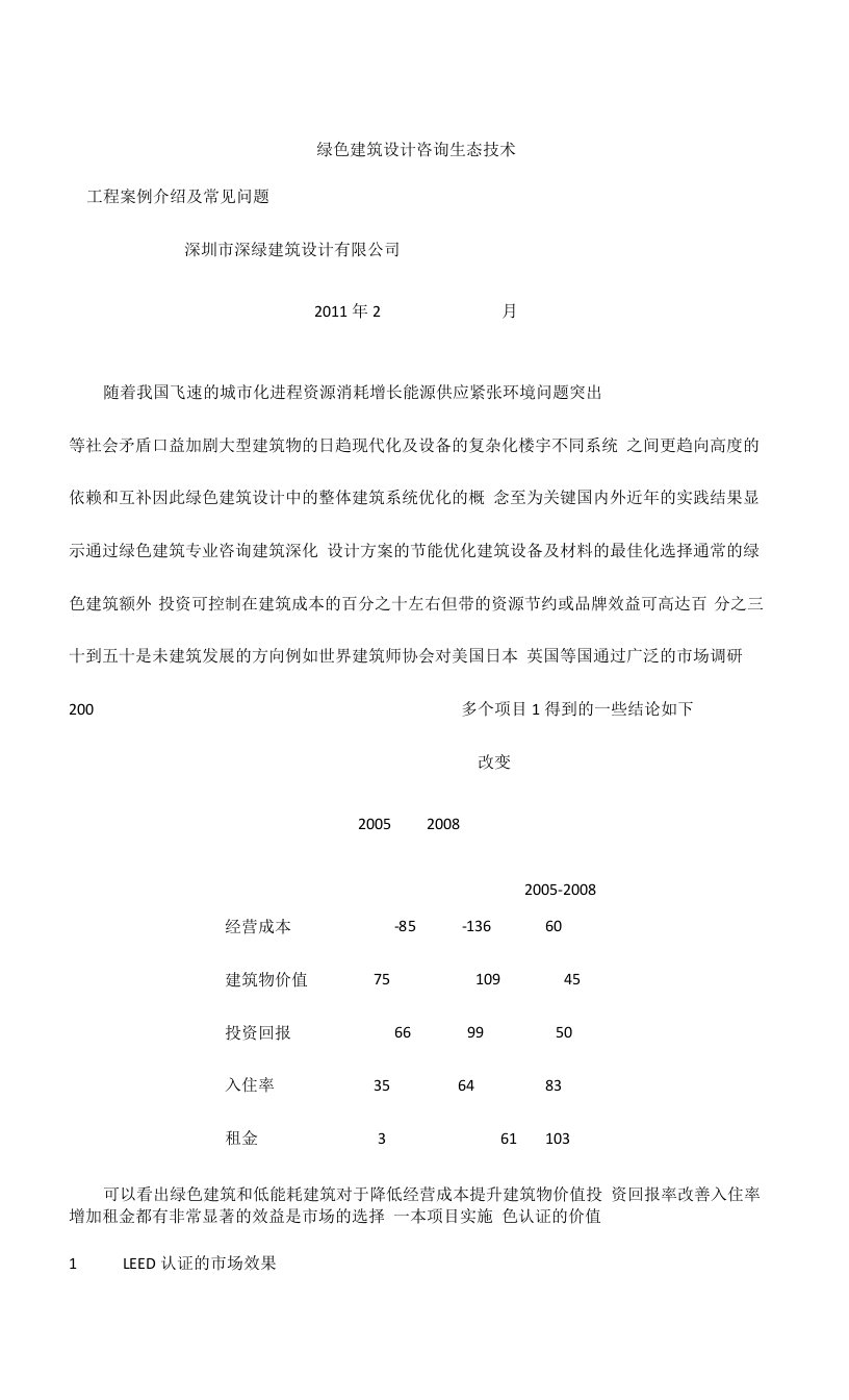 绿色建筑设计咨询LEED认证生态技术工程案例介绍