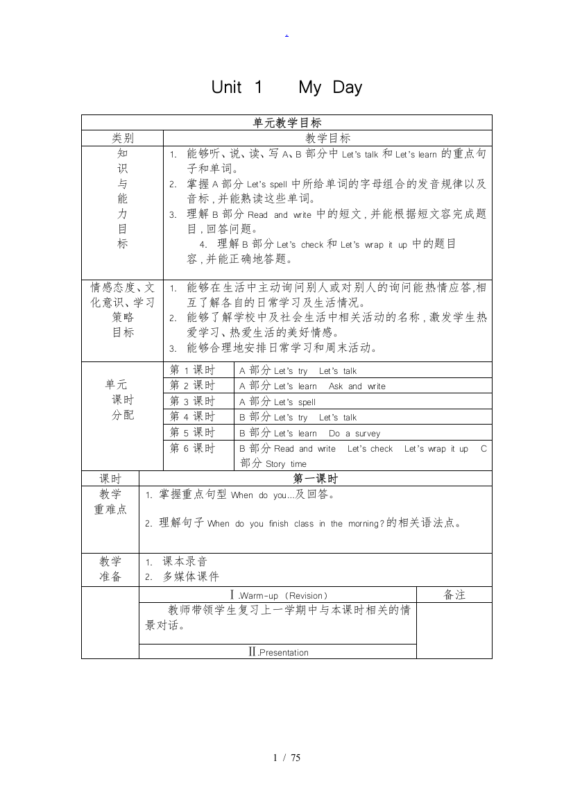 新人教版五年级下册英语全册教学案