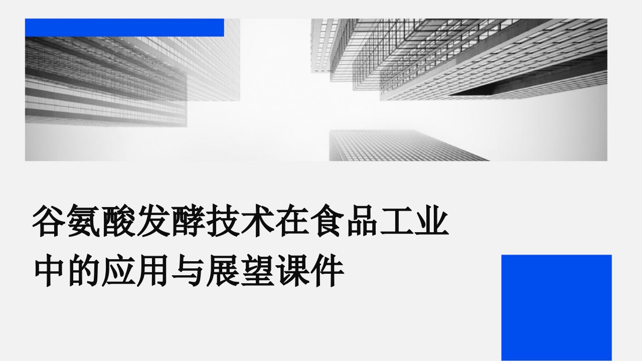 谷氨酸发酵技术在食品工业中的应用与展望课件