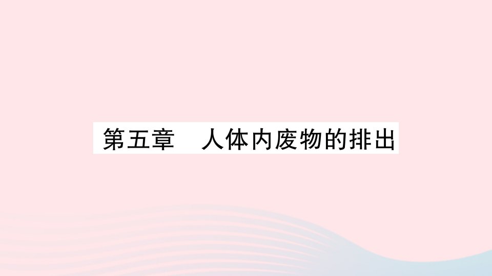 2023七年级生物下册第四单元生物圈中的人第五章人体内废物的排出重点题型突破作业课件新版新人教版