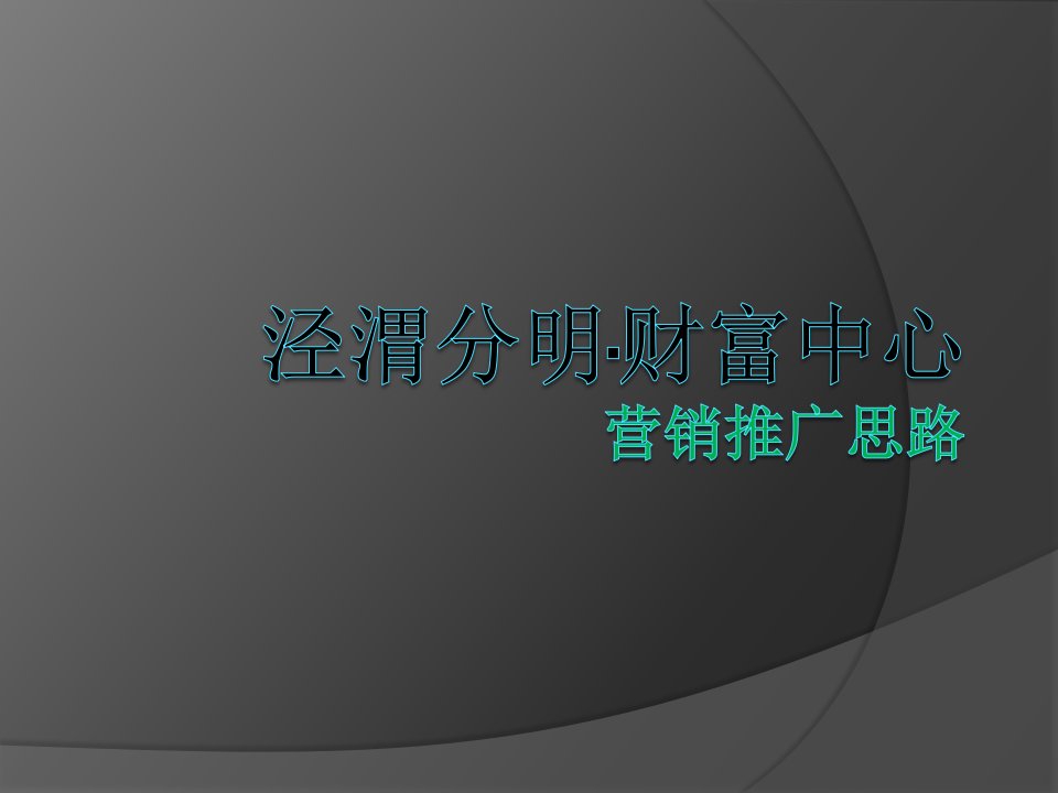 泾渭分明·财富中心项目营销推广思路