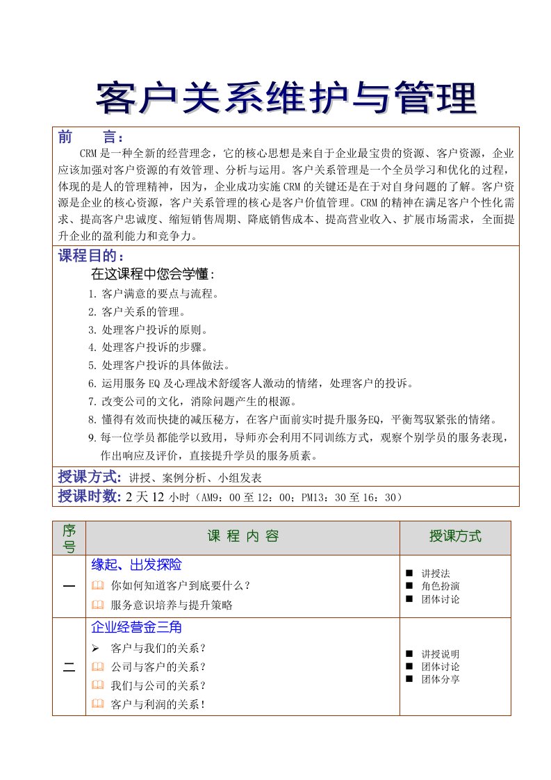 银行客户关系维护与管理-刘成熙老师