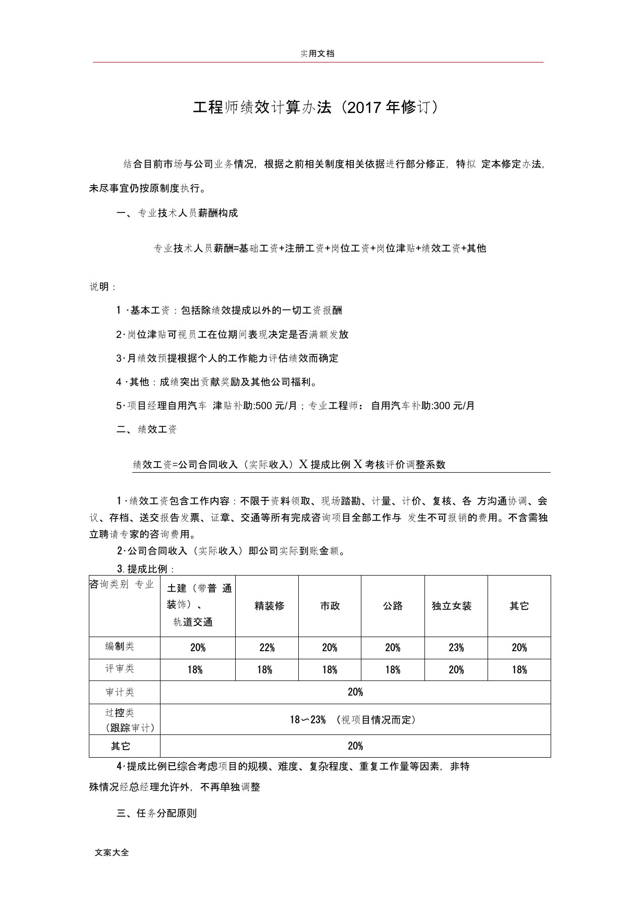 造价咨询公司管理系统绩效提成方案设计