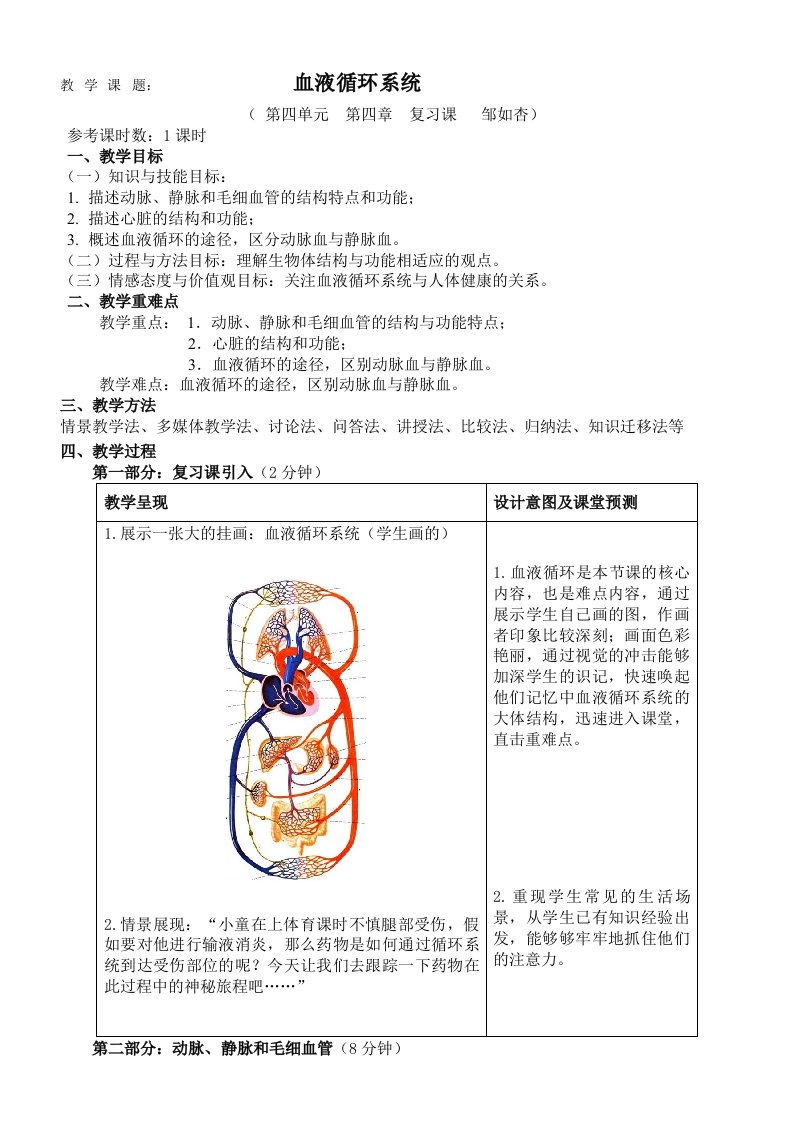 血液循环系统教学设计