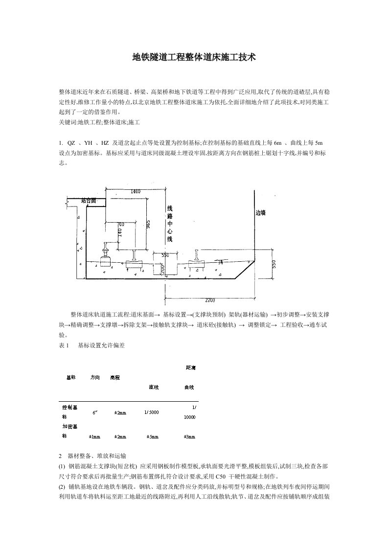 建筑工程管理-地铁隧道工程整体道床施工技术