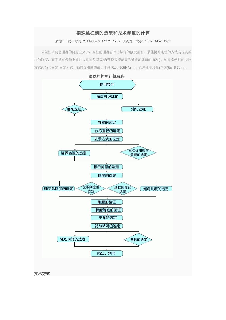 滚珠丝杆的计算步骤