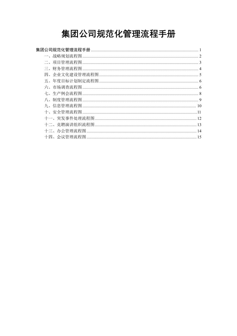 集团公司规范化管理流程手册