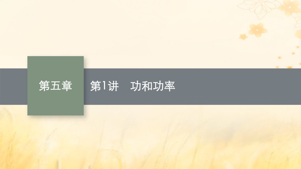 适用于新教材2024版高考物理一轮总复习第5章机械能第1讲功和功率课件