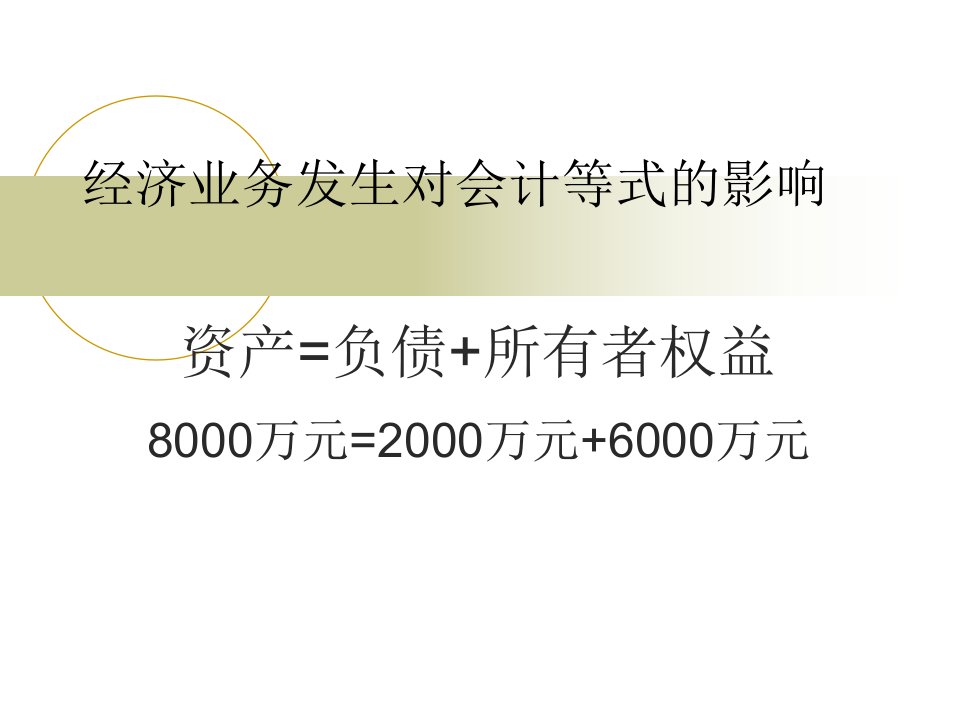 经济业务发生对会计等式的影响