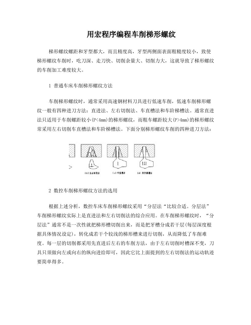 用宏程序编程车削梯形螺纹方法