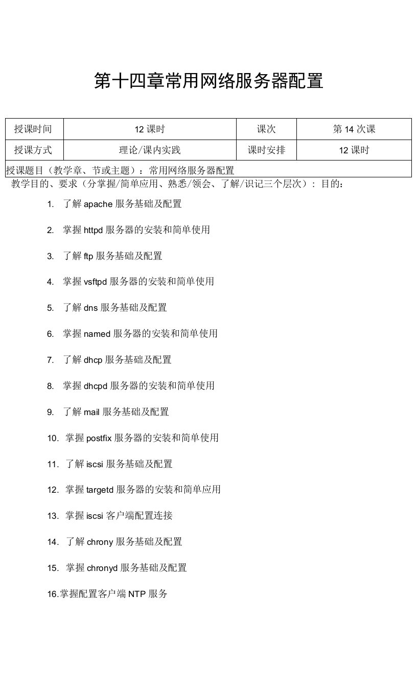 Linux教案-第十四章常用网络服务器配置