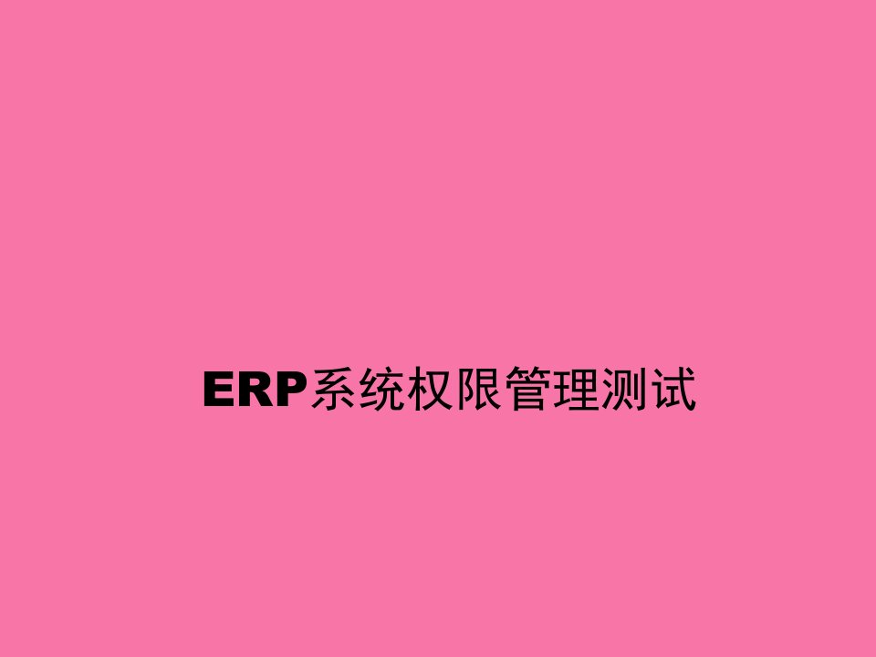 ERP系统权限管理测试ppt课件