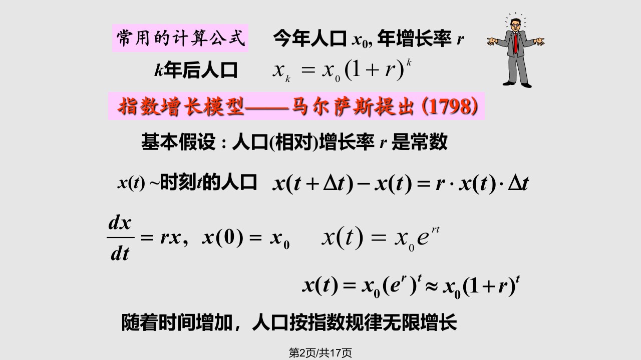 微分方程模型之人口增长模型