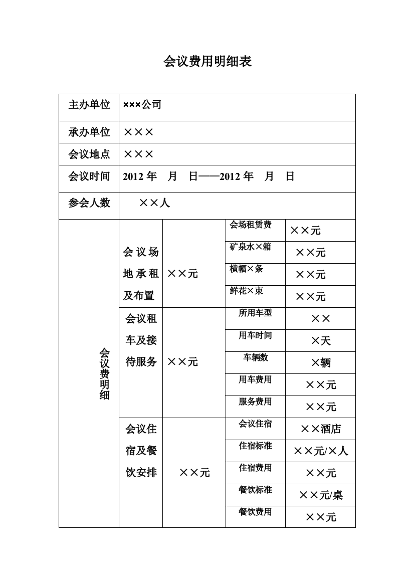 公司会议明细