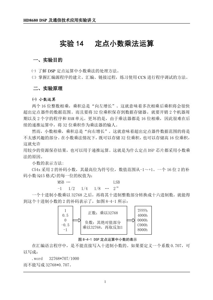 DSP实验报告相关HD8680通信技术应用讲义正文