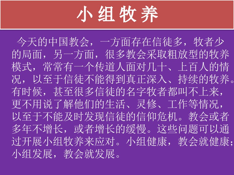 小组牧养及功能结构图