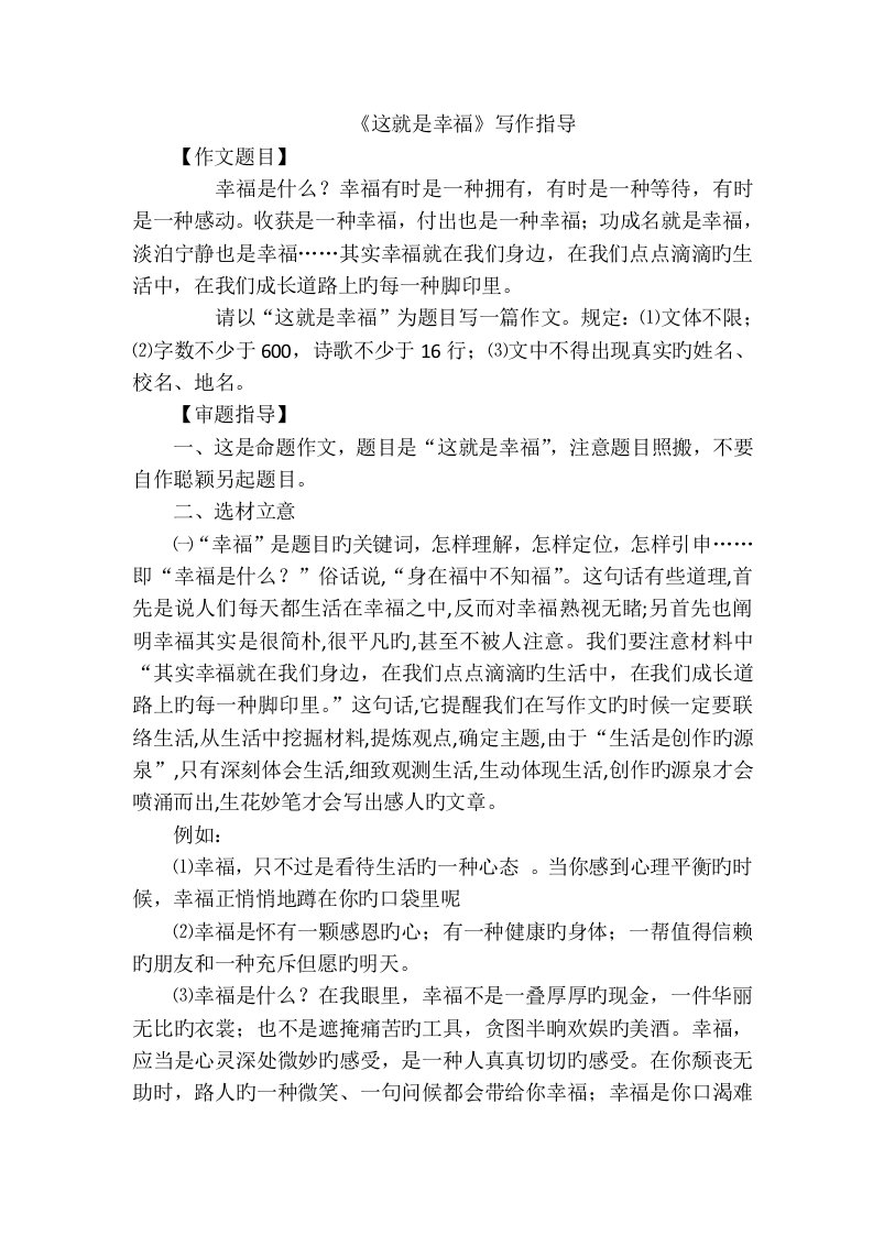 这就是幸福作文指导教案