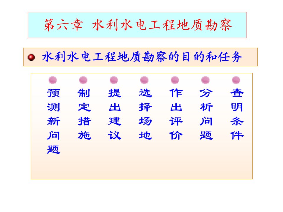 水利水电工程地质勘察