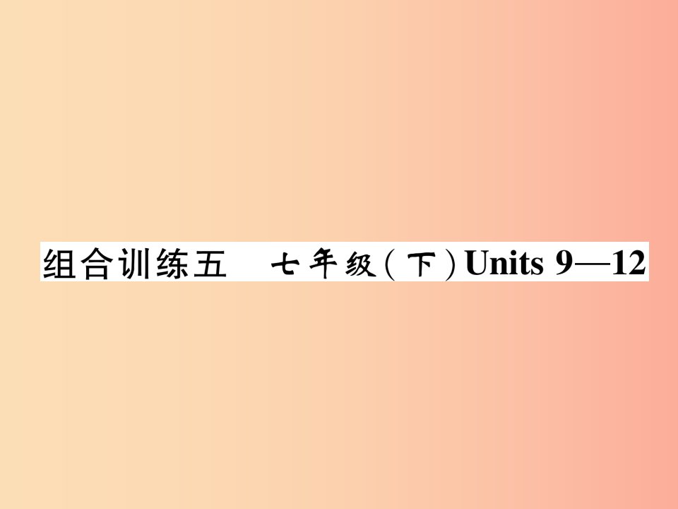 四川省南充市2019中考英语二轮复习