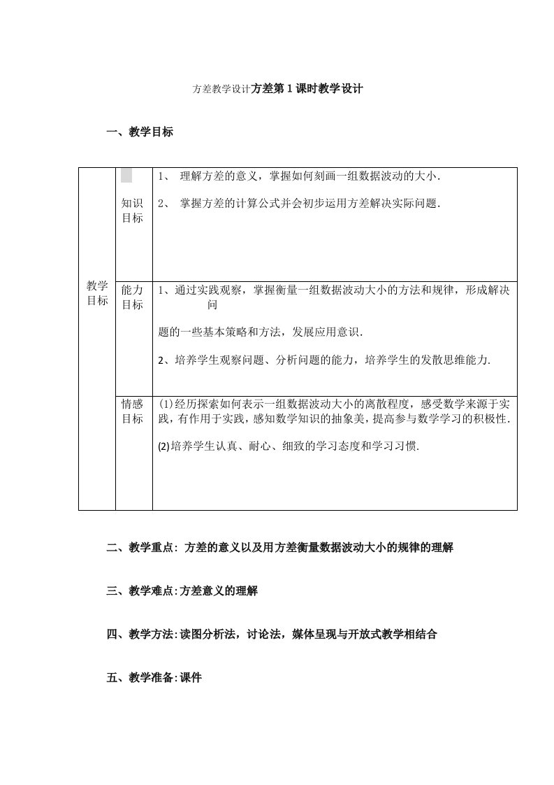 方差教学设计