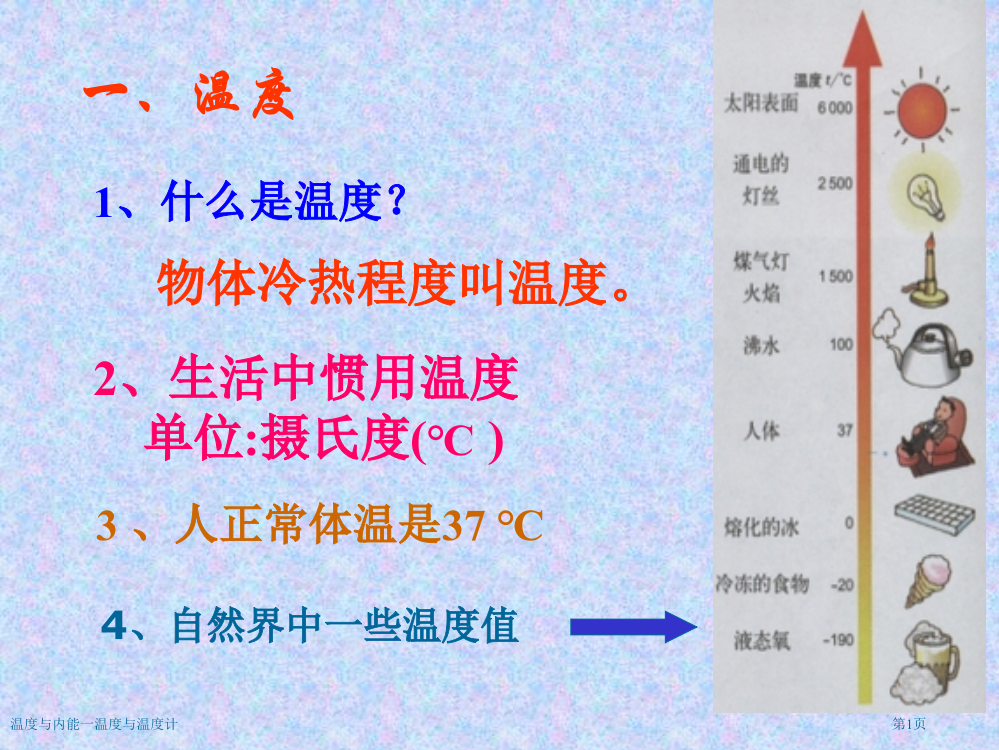 温度与内能一温度与温度计