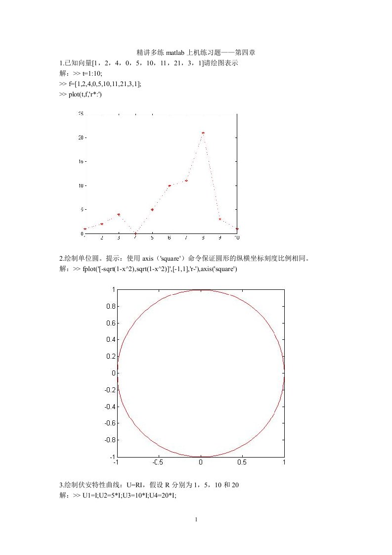 精讲多练matlab上机练习题-第四章