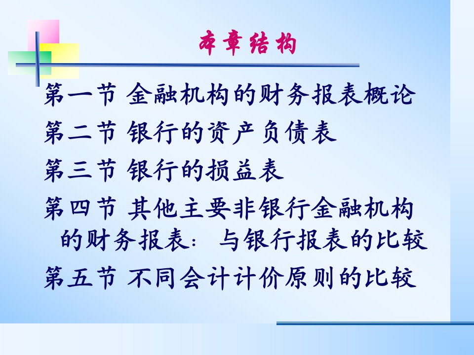 金融机构的财务报表