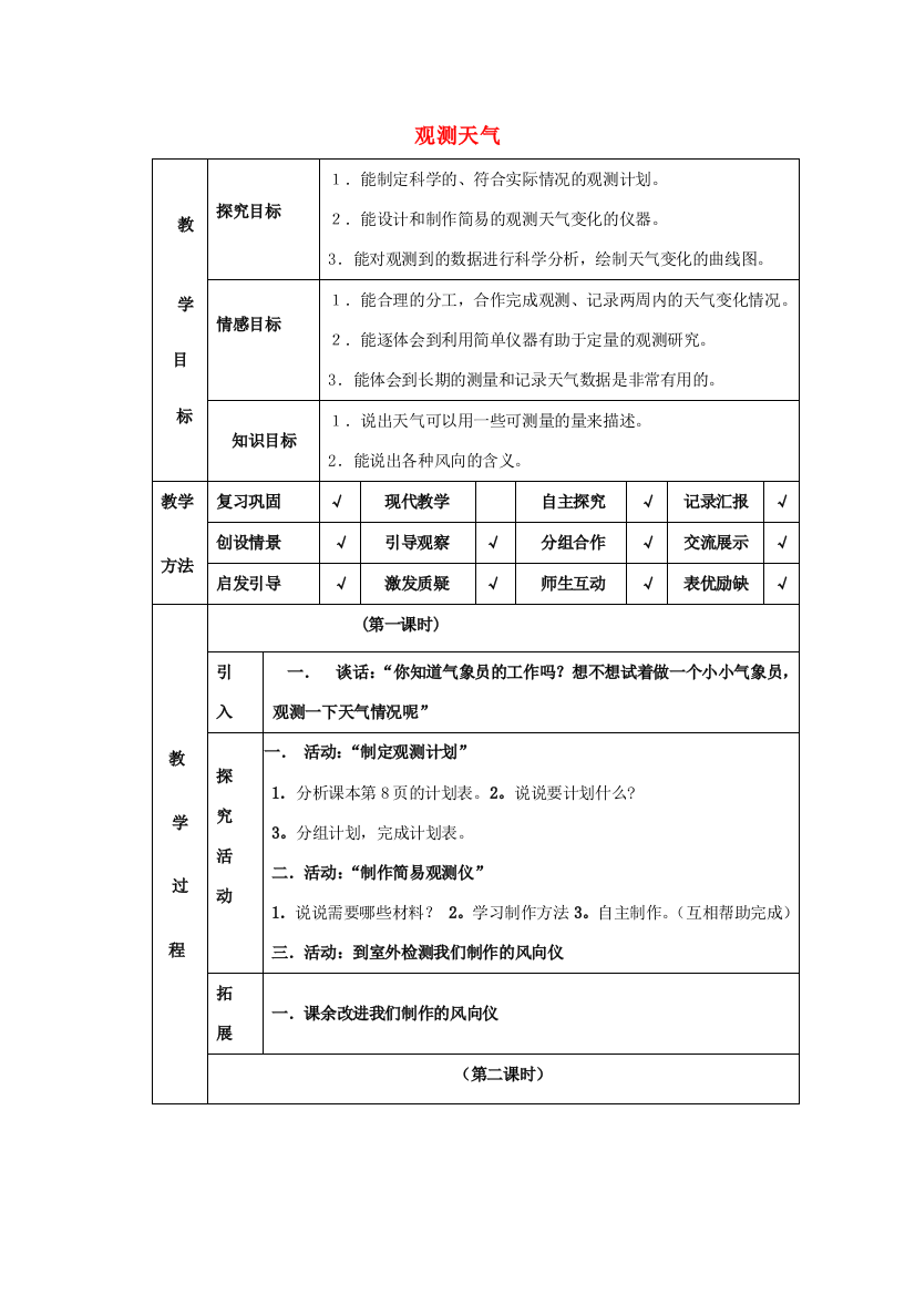 四年级科学下册