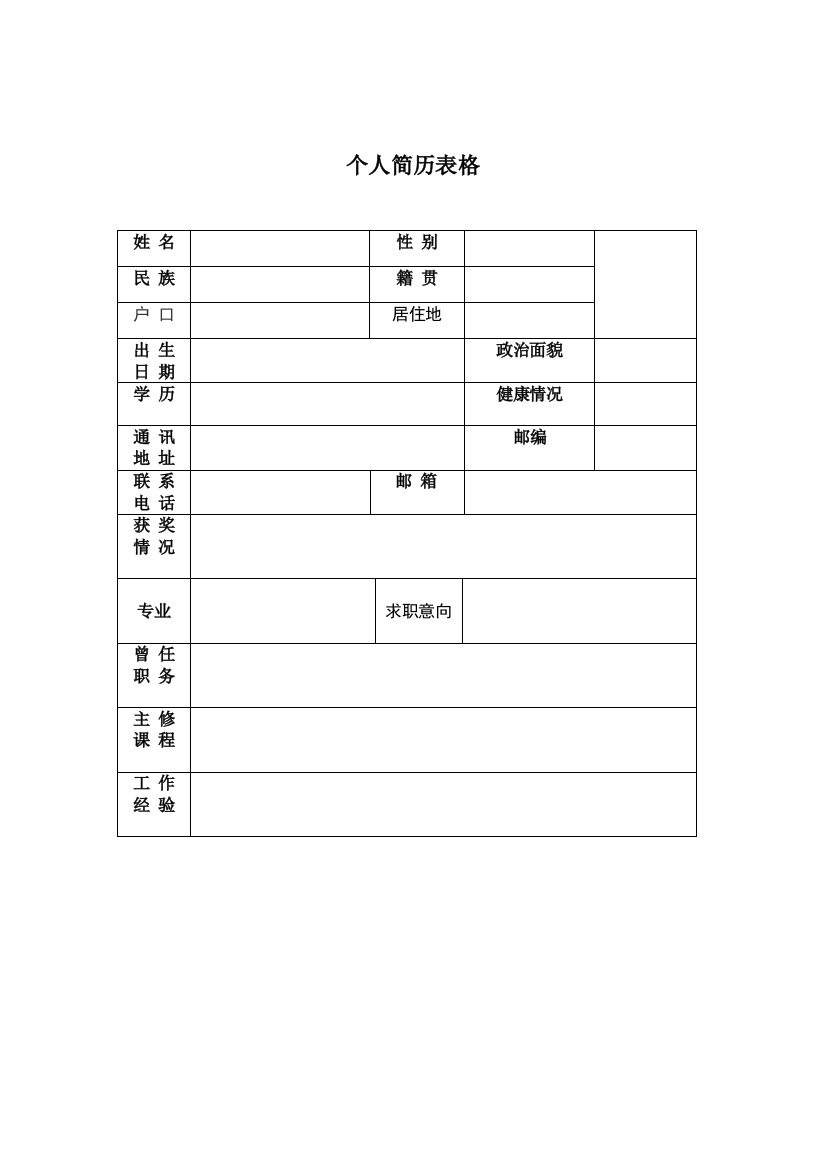 【个人简历模板】(直接打印就可以)