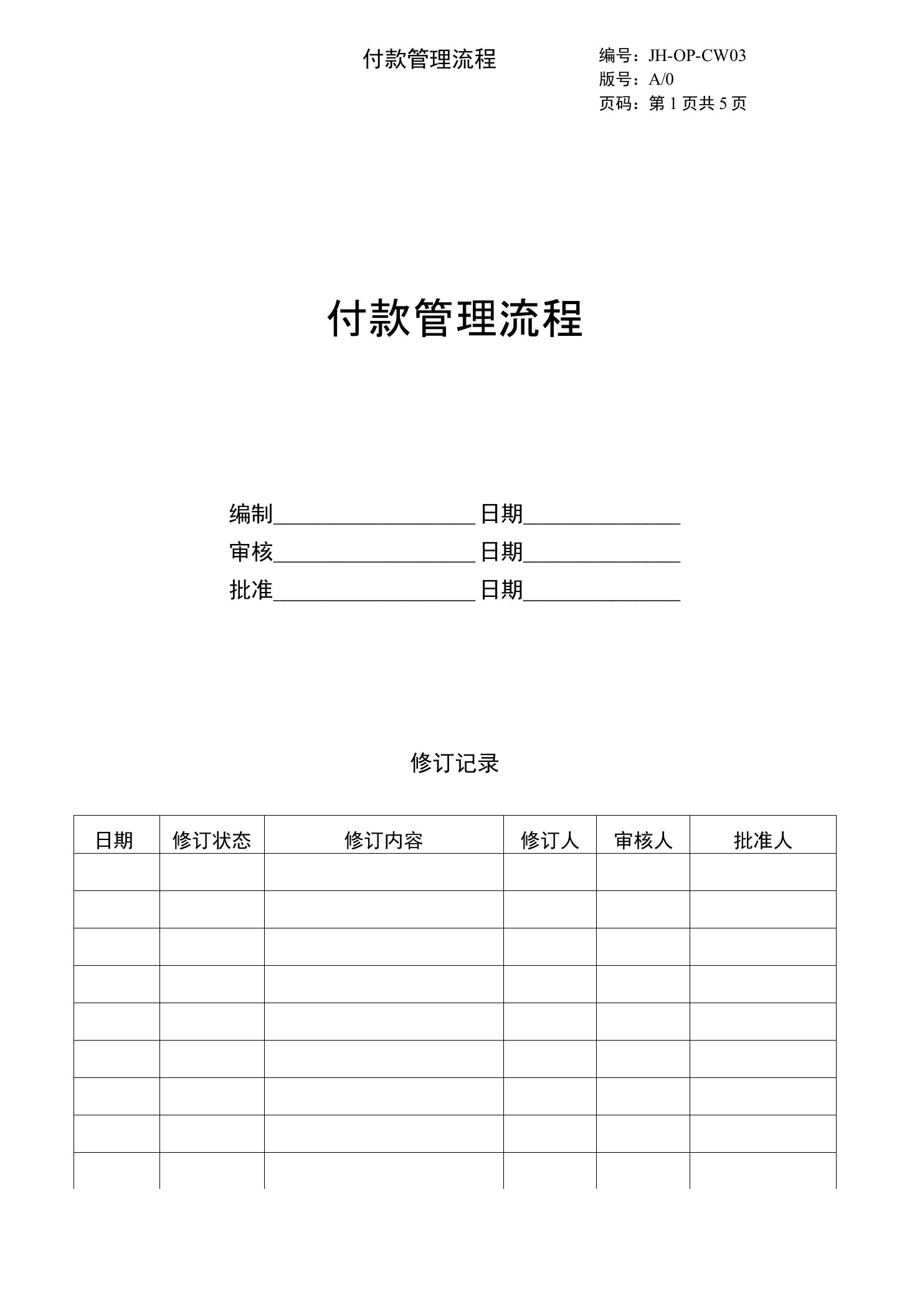 （房地产财务管理）付款管理流程