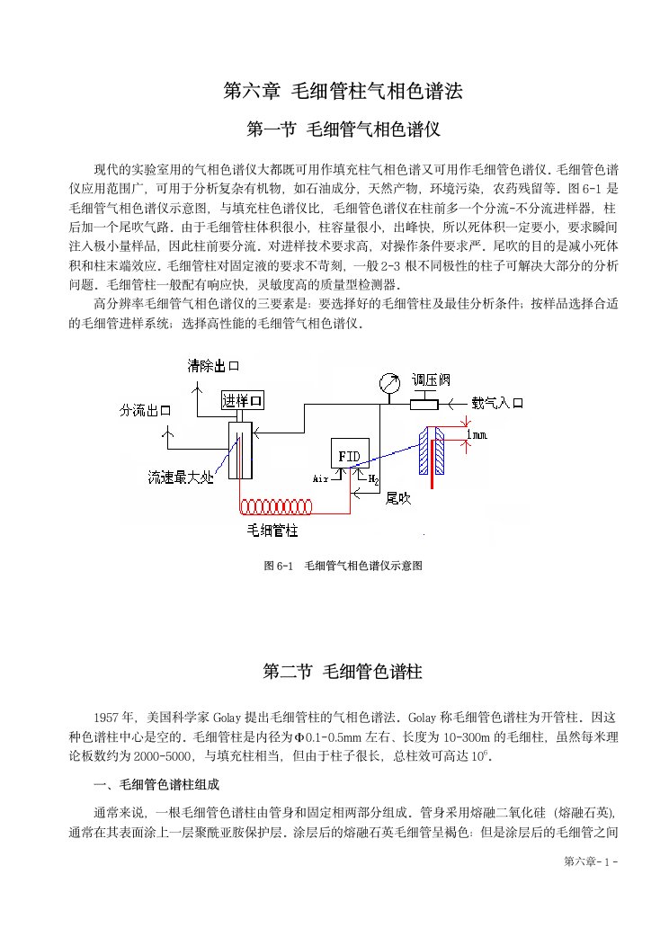 毛细管柱气相色谱法