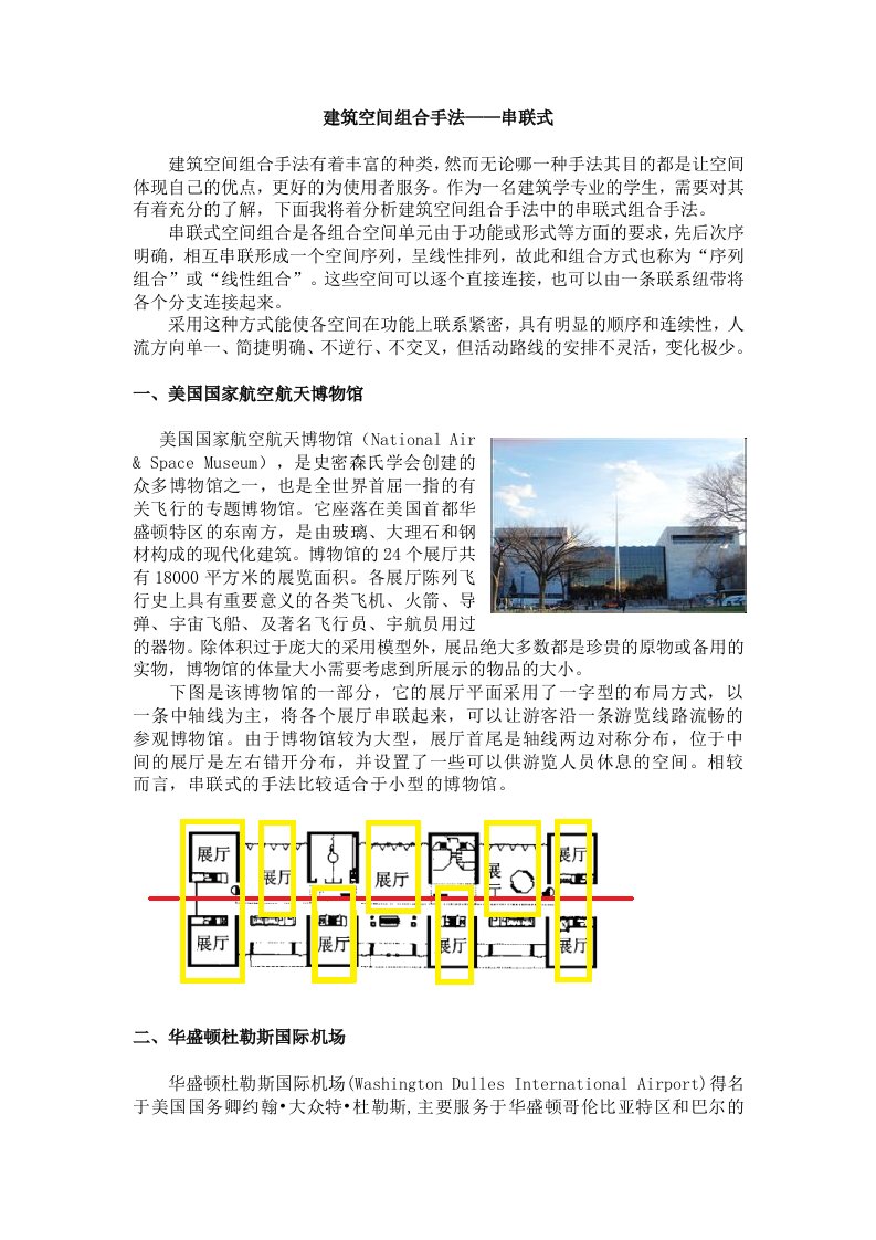 建筑串联式空间组合手法