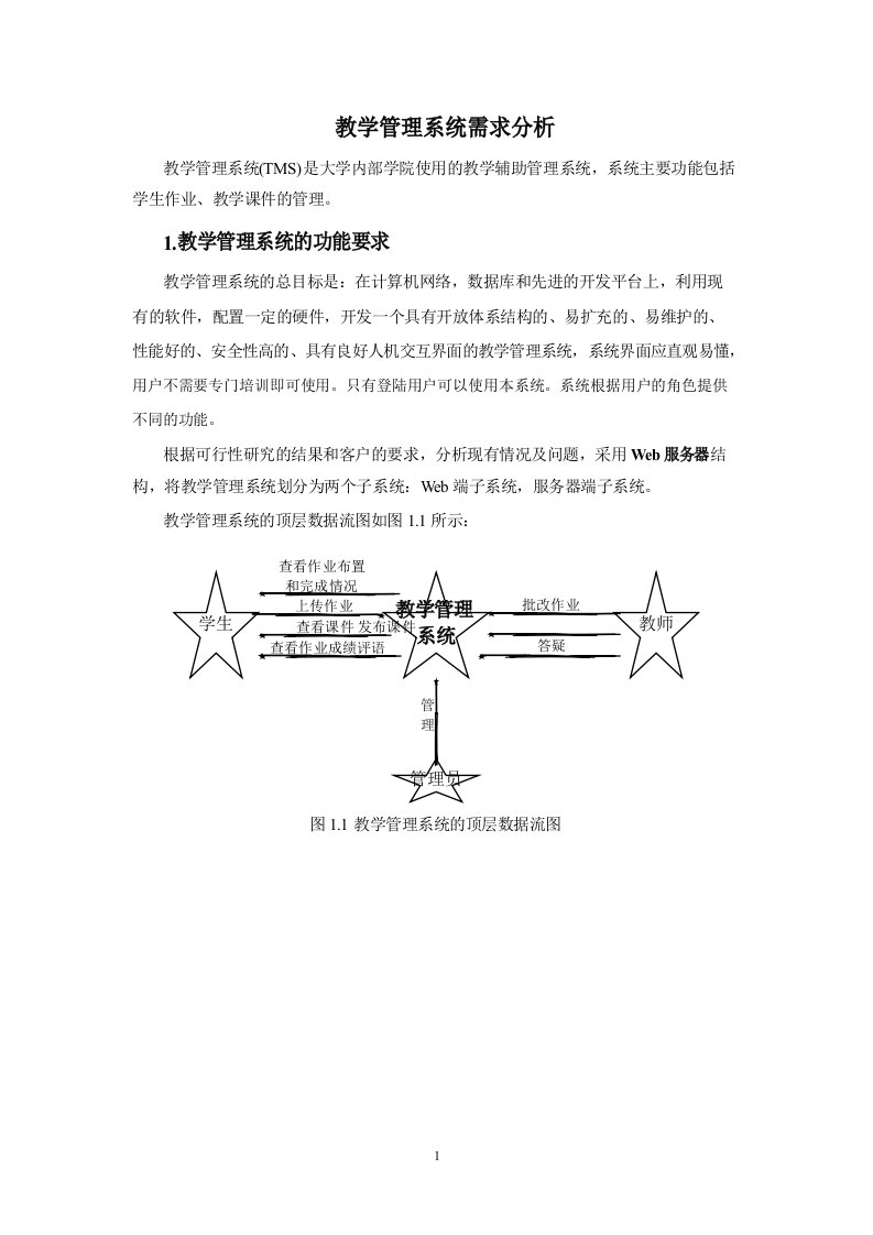 教学管理系统需求分析