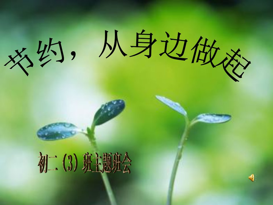 初二（3）班主题班会节约主题班会《节约，从身边做起》精品课件