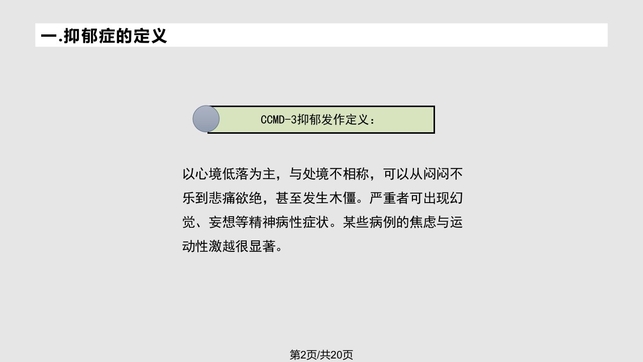 抑郁症护理学习