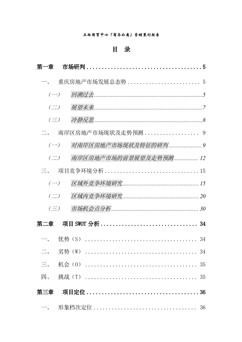 正扬国贸中心（商务公寓）营销策划报告(DOC