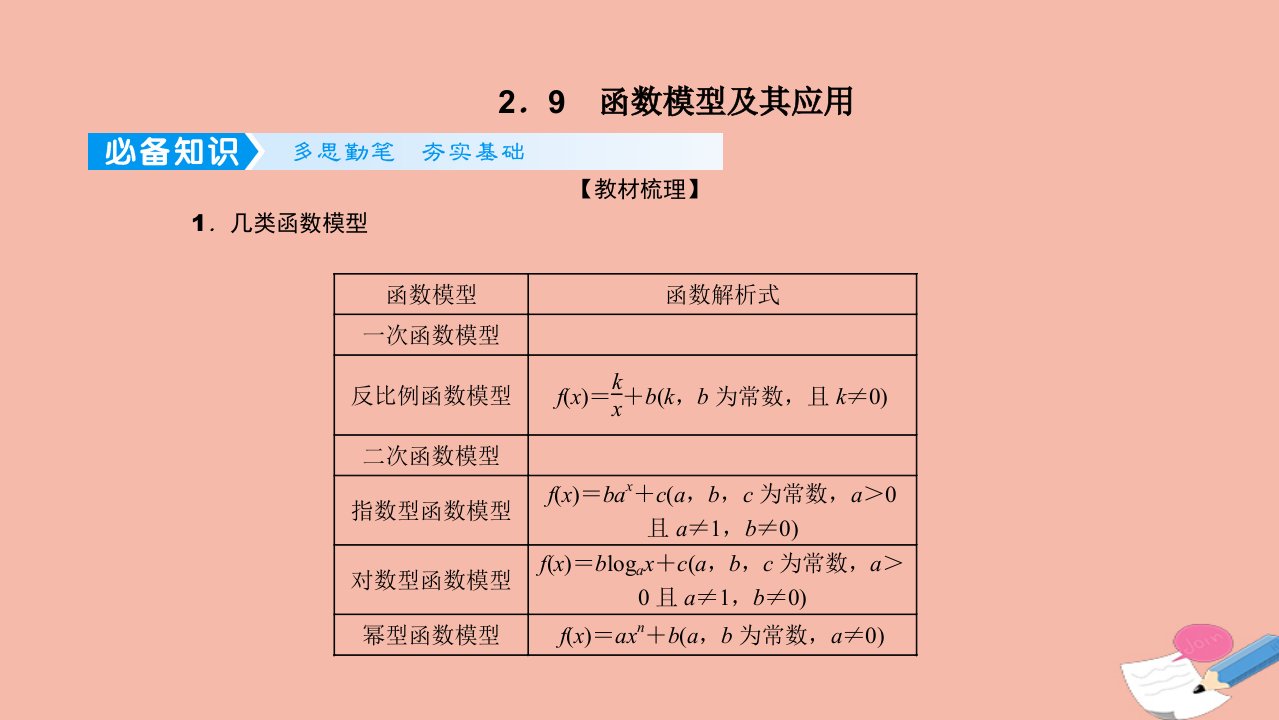 2022高考数学一轮总复习第二章函数的概念与基本初等函数Ⅰ2.9函数模型及其应用课件