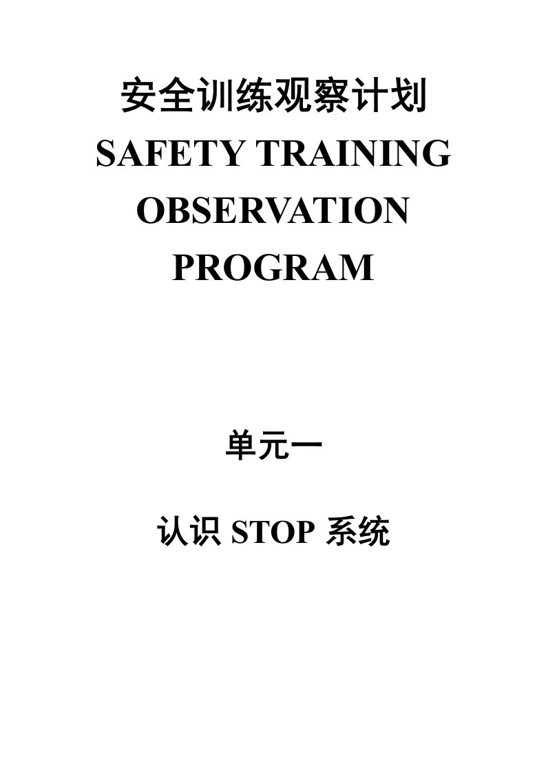 杜邦STOP安全培训观查程序（DOC288页）