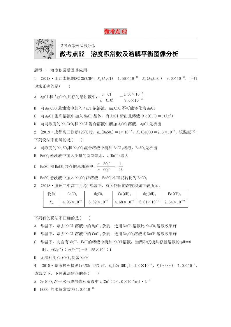 （鲁京津琼专用）2020年高考化学一轮复习