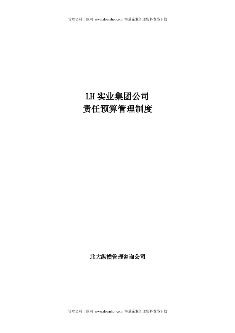 某集团责任预算制度预算管理组织和关系(doc58页)