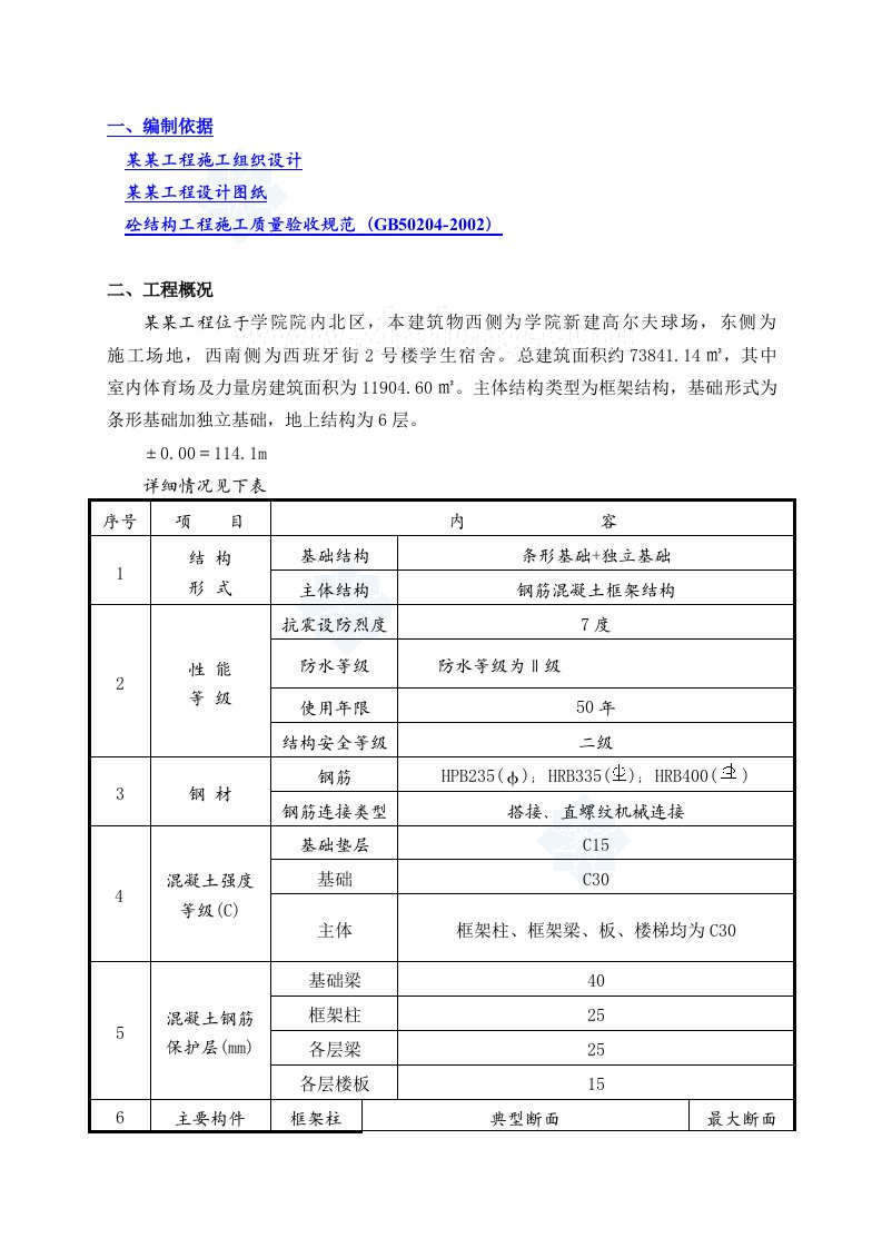 框架结构体育馆模板施工方案