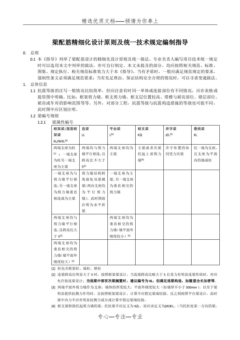 梁配筋精细化设计原则及统一技术规定编制指导(共12页)