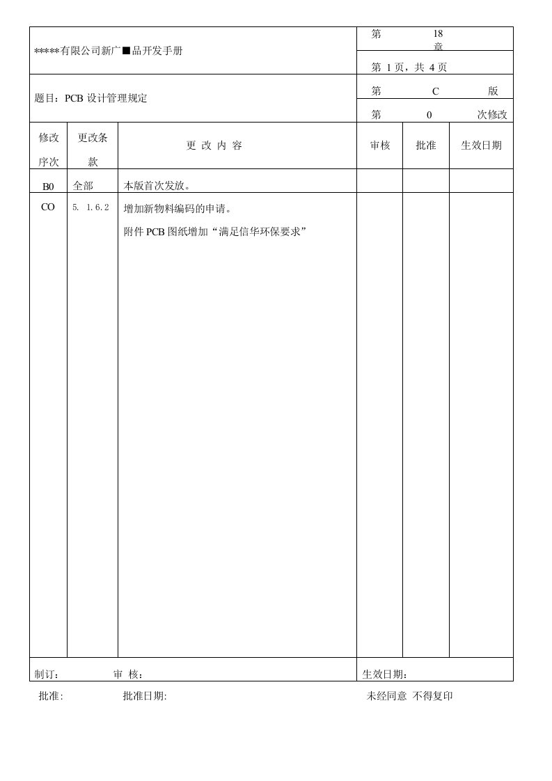 PCB设计管理规定