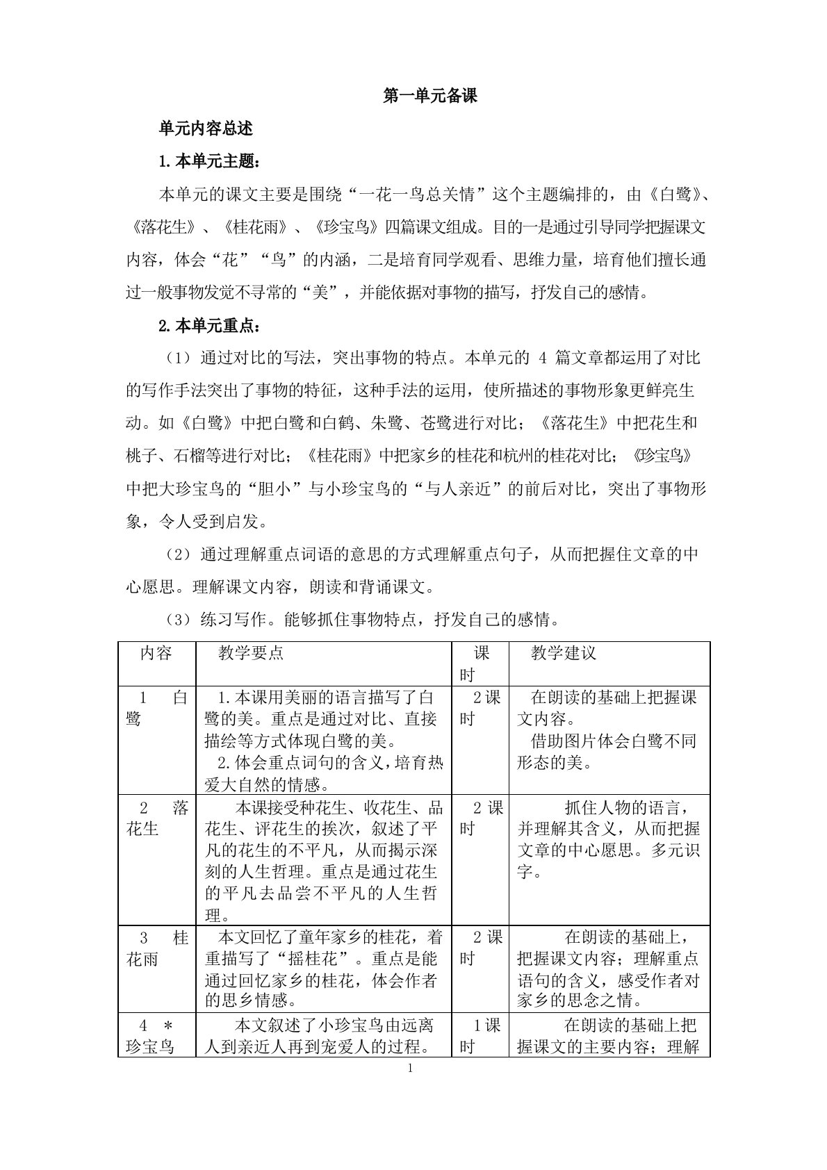 2019秋季部编版小学语文五年级上册全册单元备课,集体备课