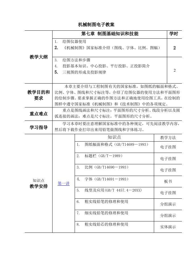 电子行业-机械制图电子教案