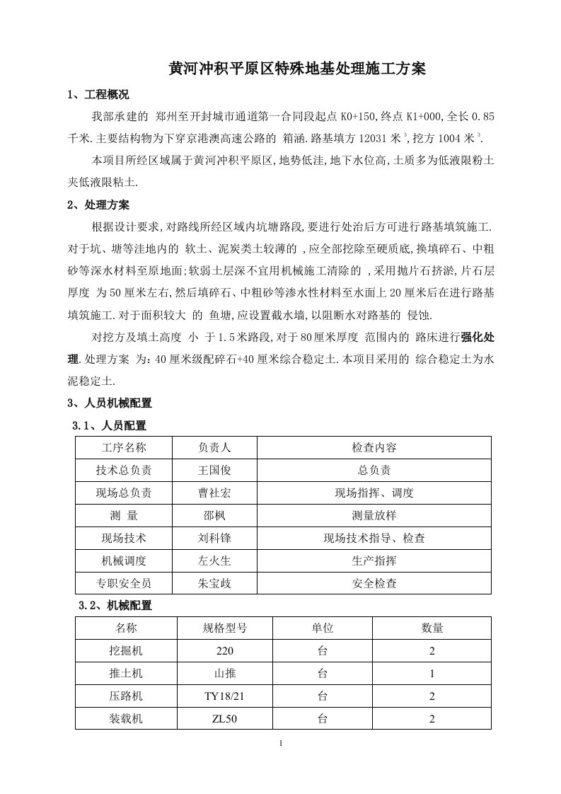 黄河冲积平原区特殊地基处理施工方案（详细）