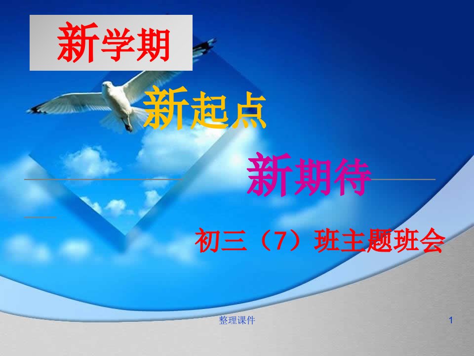 新学期新气象主题班会-初三7班