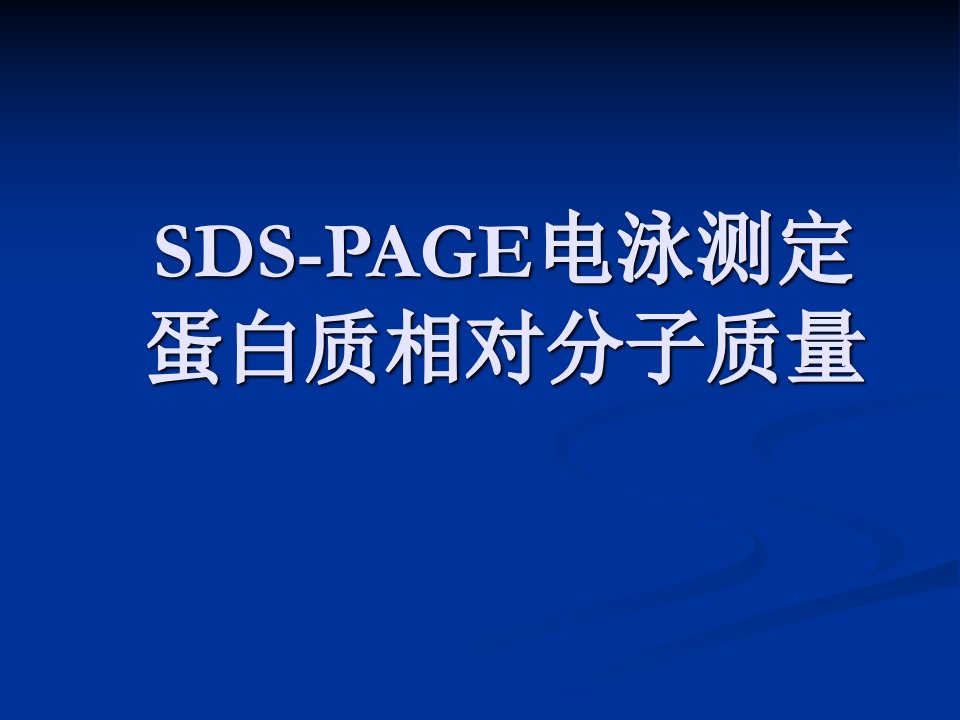 SDS-PAGE测定蛋白质的相对分子质量ppt-Powe